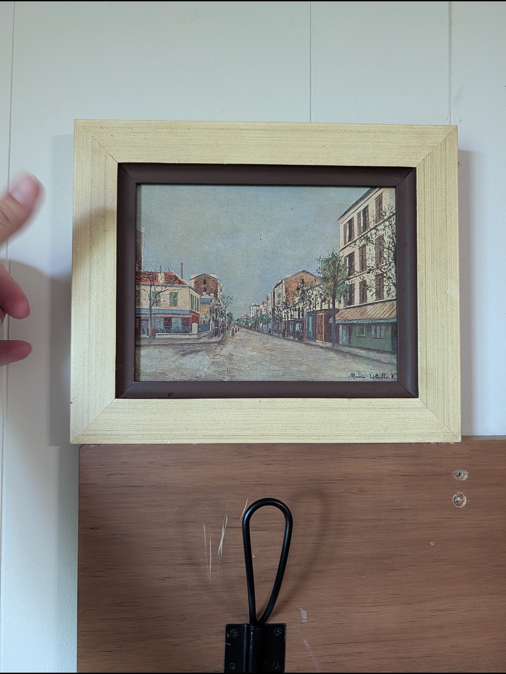 Framed Street Scene Wall Art in Cream and Brown